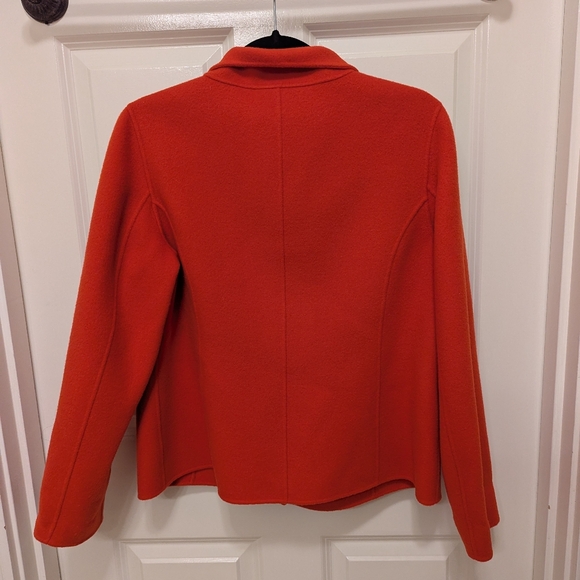Talbots Women's Wool Fleece Button Blazer Jacket Bright Red, Size 8. - Picture 4 of 6
